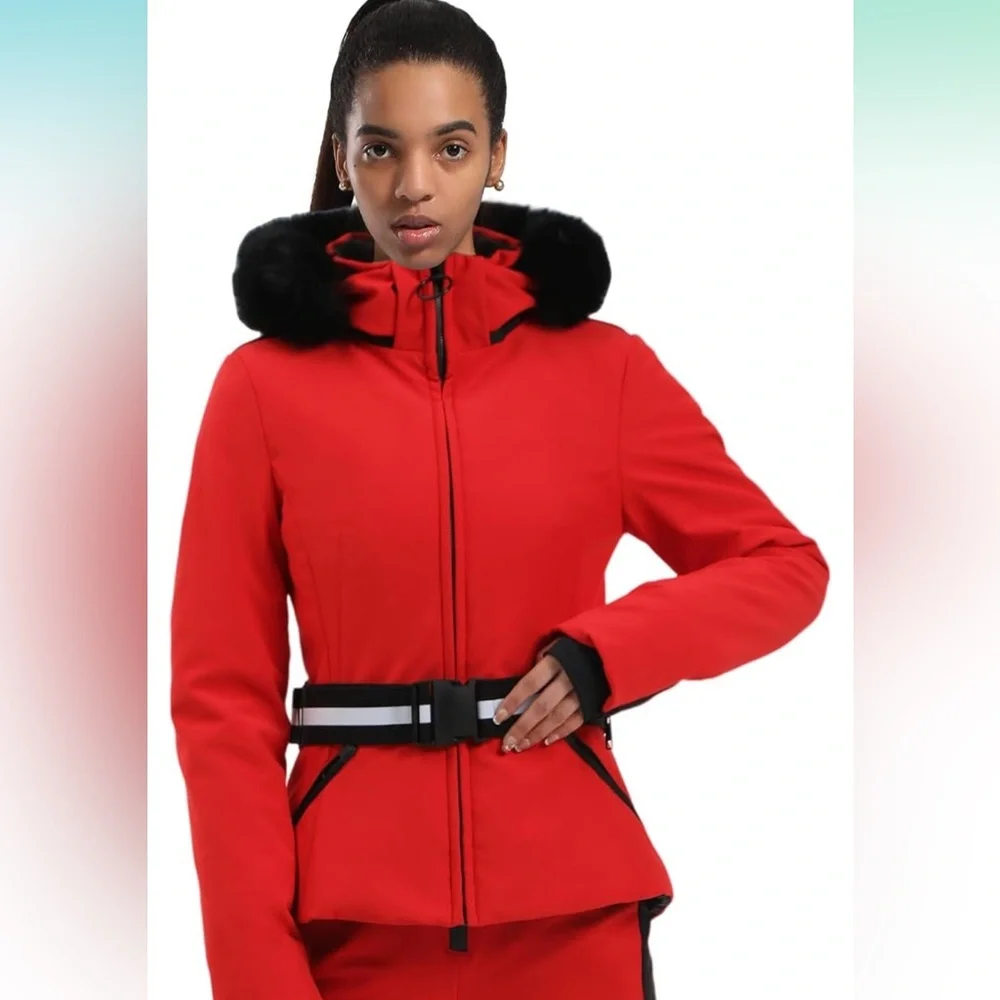Gsou Snow Stretch Faux Fur hood trim Ski/Snow Jacket NWT - Picture 1 of 11